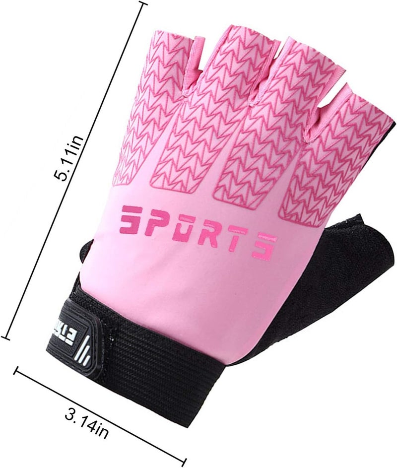 GREUS Kids Half Finger Cycling Gloves - Breathable Non Slip Bike Riding Gloves with UV Protection for Boys & Girls Aged 6-10 - Image 5